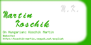 martin koschik business card